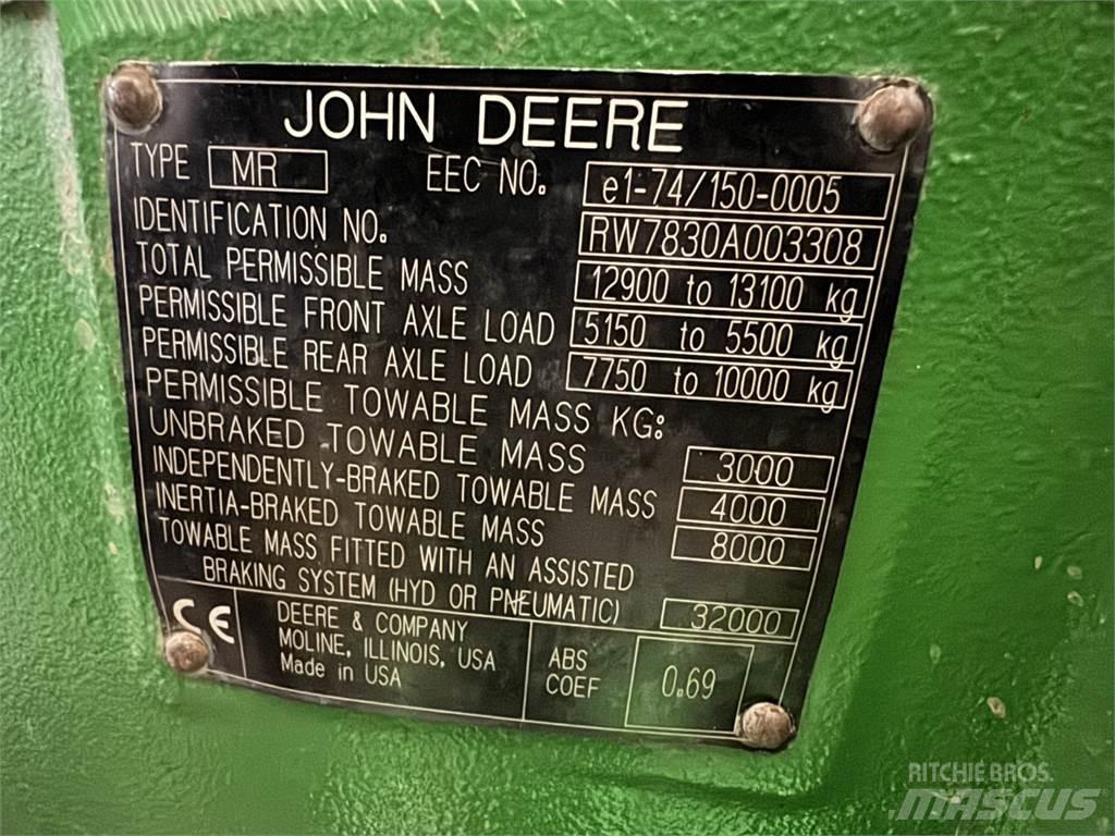 John Deere 7830 Traktorji