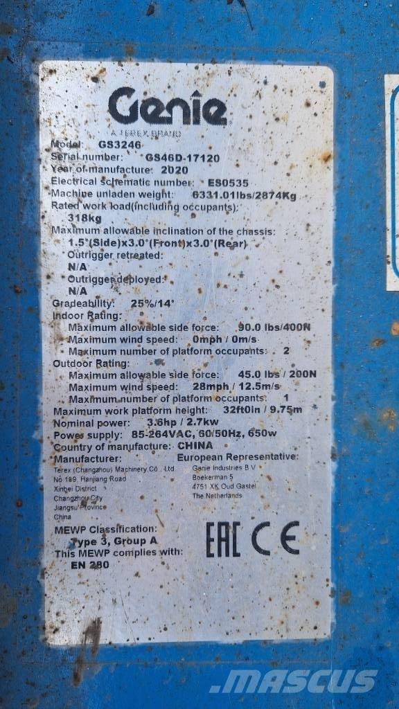 Genie GS 3246 Škarjaste dvižne ploščadi