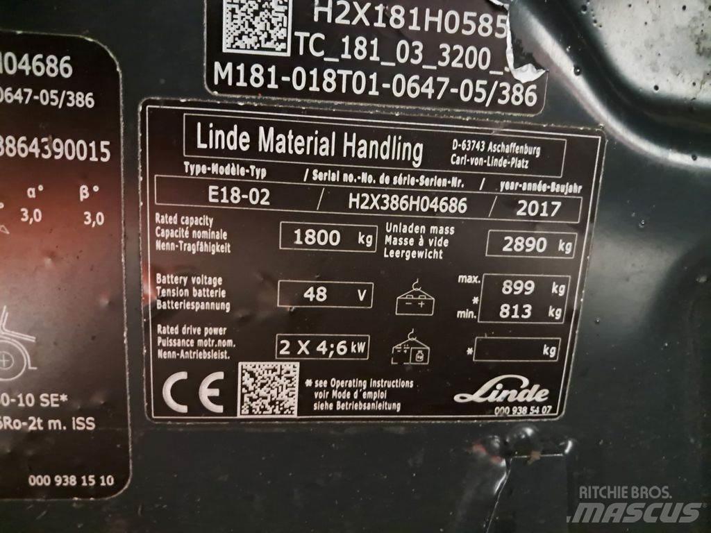 Linde E18-02 Električni viličarji