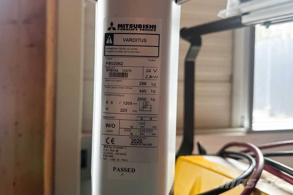 Mitsubishi PBV 20 N2 Električni nizko dvižni viličar s stojiščem