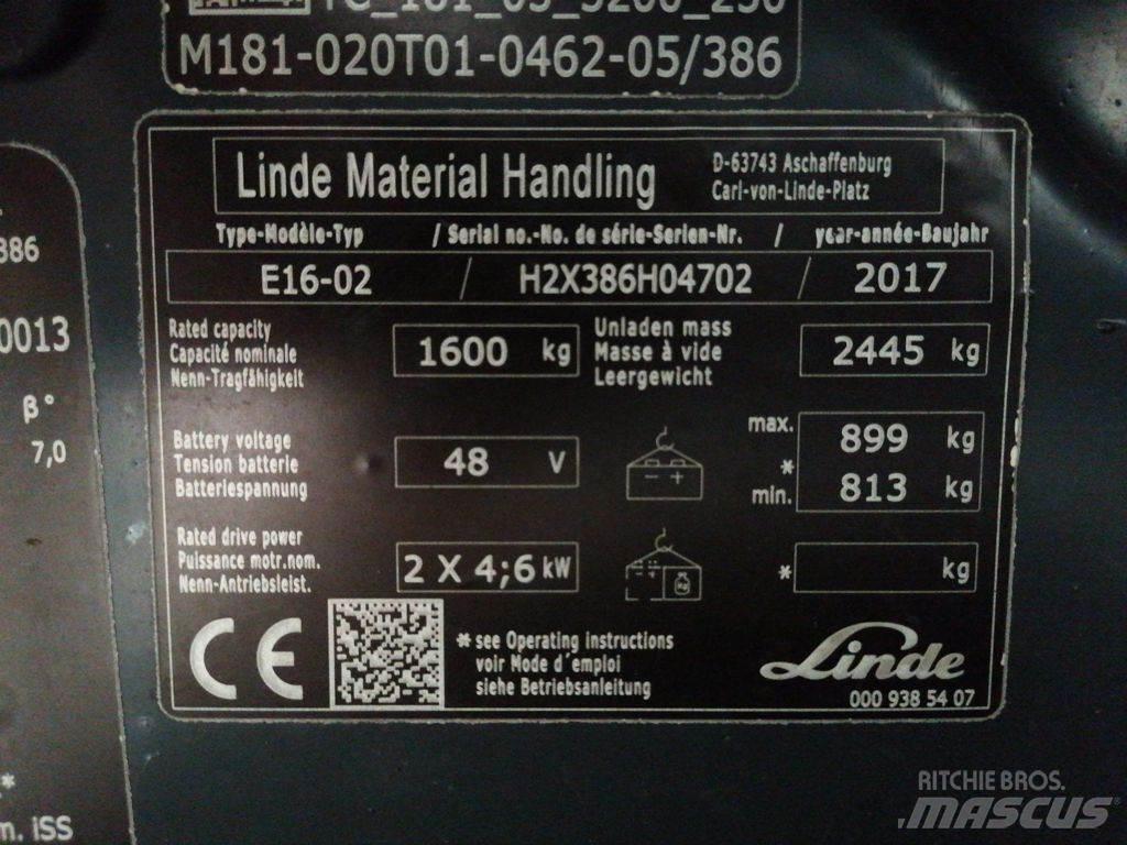 Linde E16-02 Električni viličarji