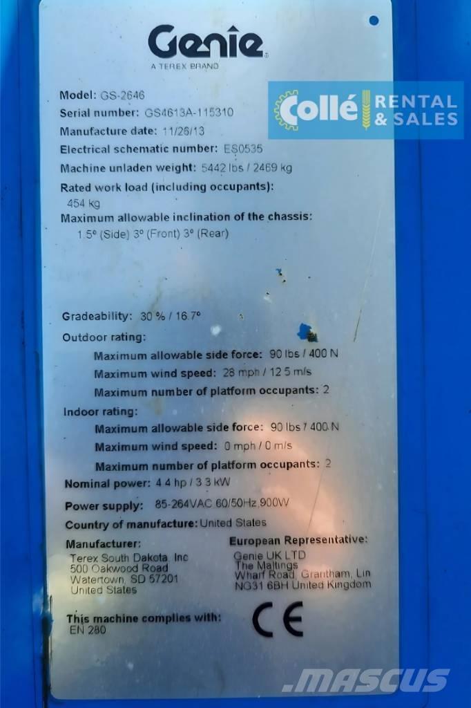 Genie GS-2646 | 2013 Škarjaste dvižne ploščadi