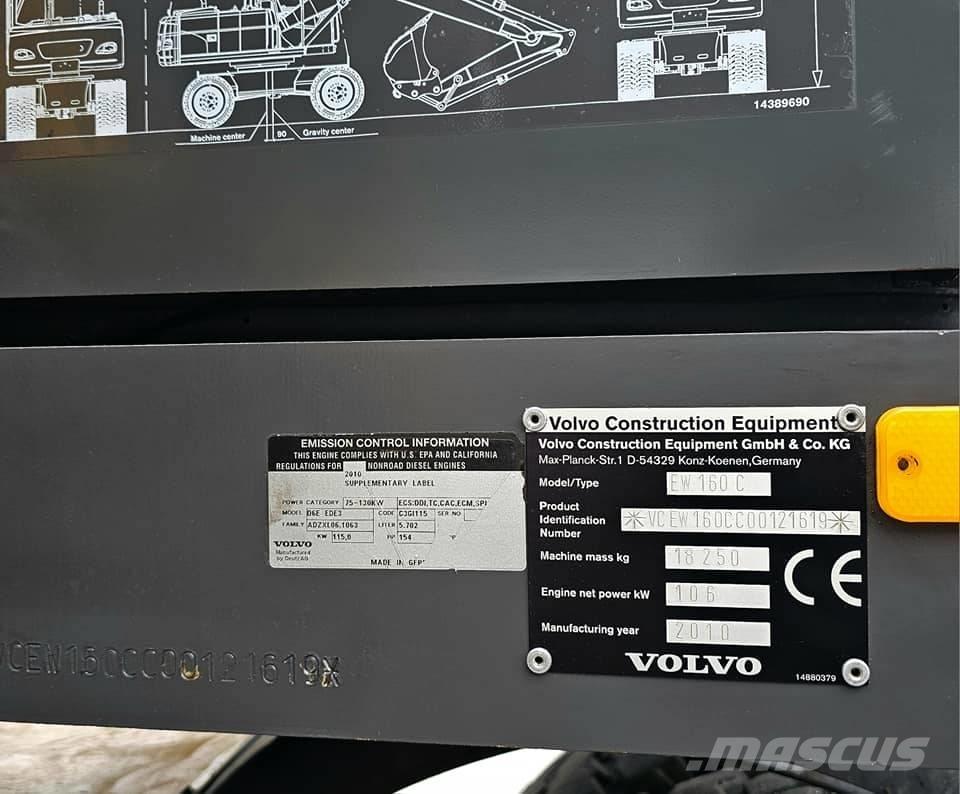 Volvo EW 160 C Bagri na kolesih