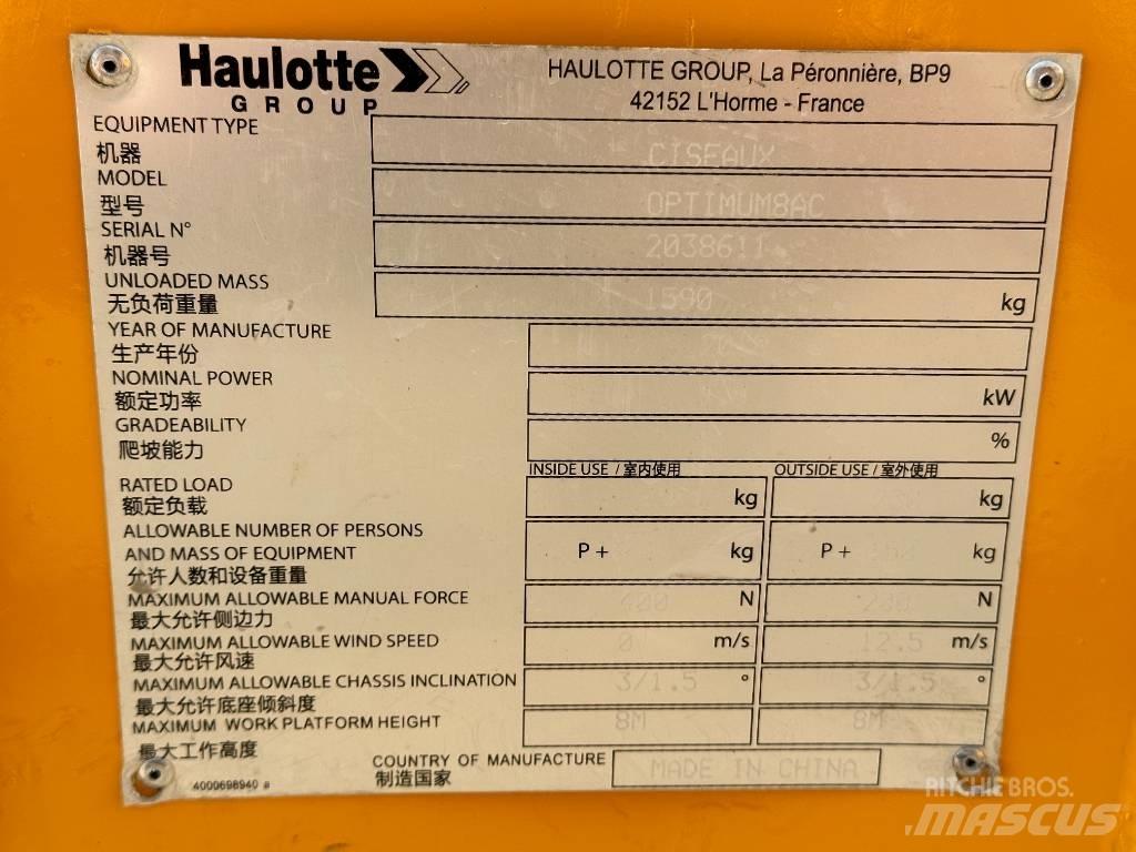 Haulotte OPTIMUM 8 Škarjaste dvižne ploščadi