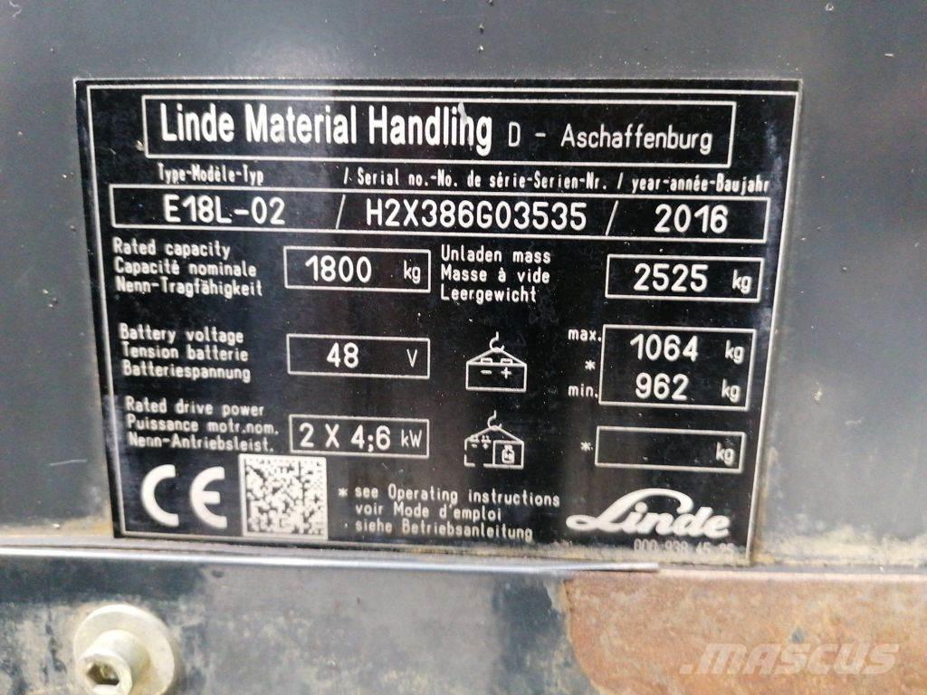 Linde E18L-02 Električni viličarji
