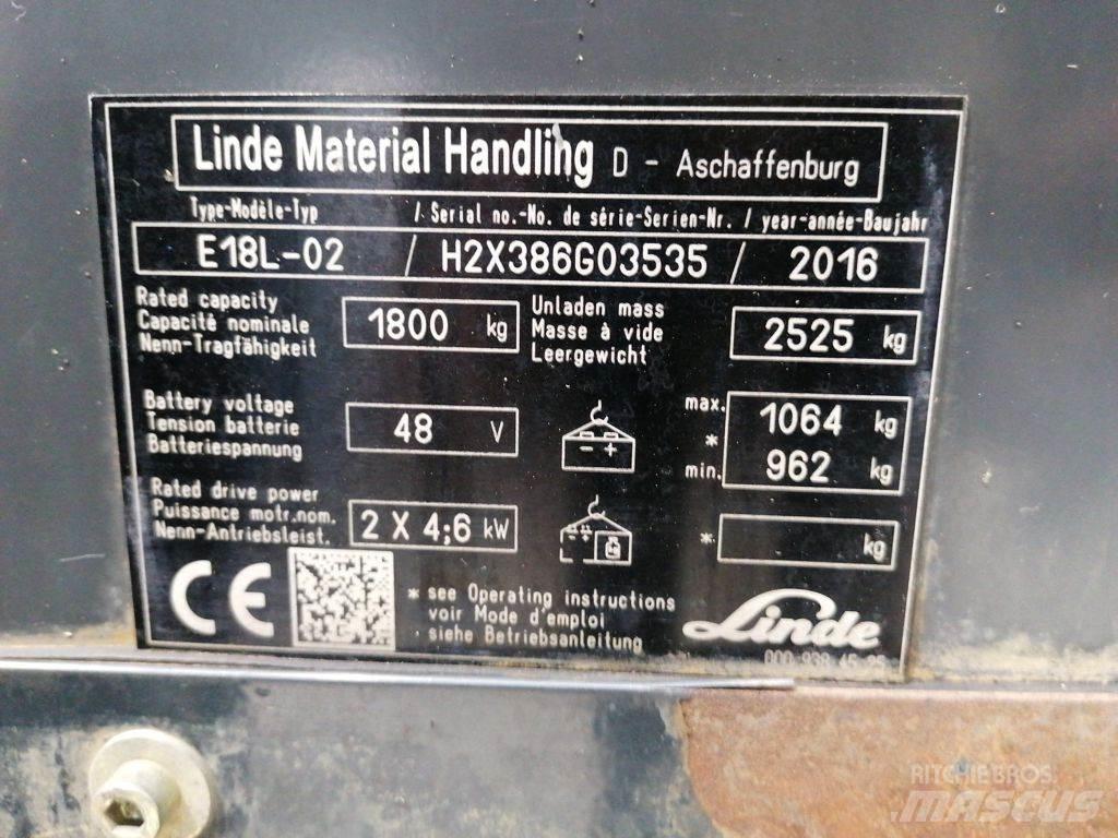 Linde E18L-02 Električni viličarji