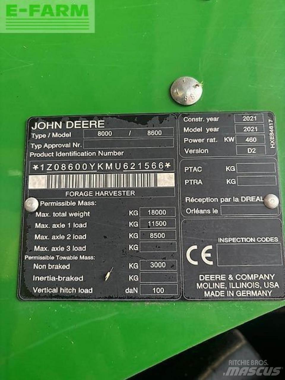 John Deere 8600 Stroji za krmo na lastni pogon