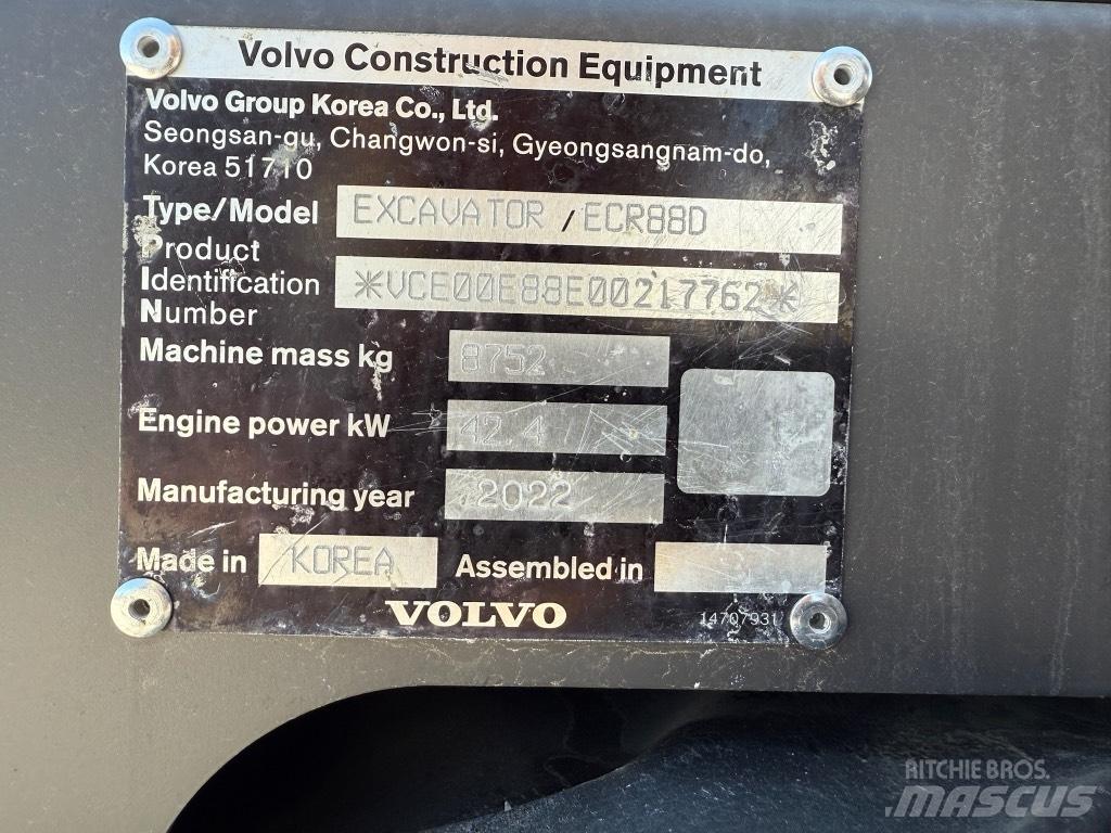 Volvo ECR88D Midi bagri 7t – 12t