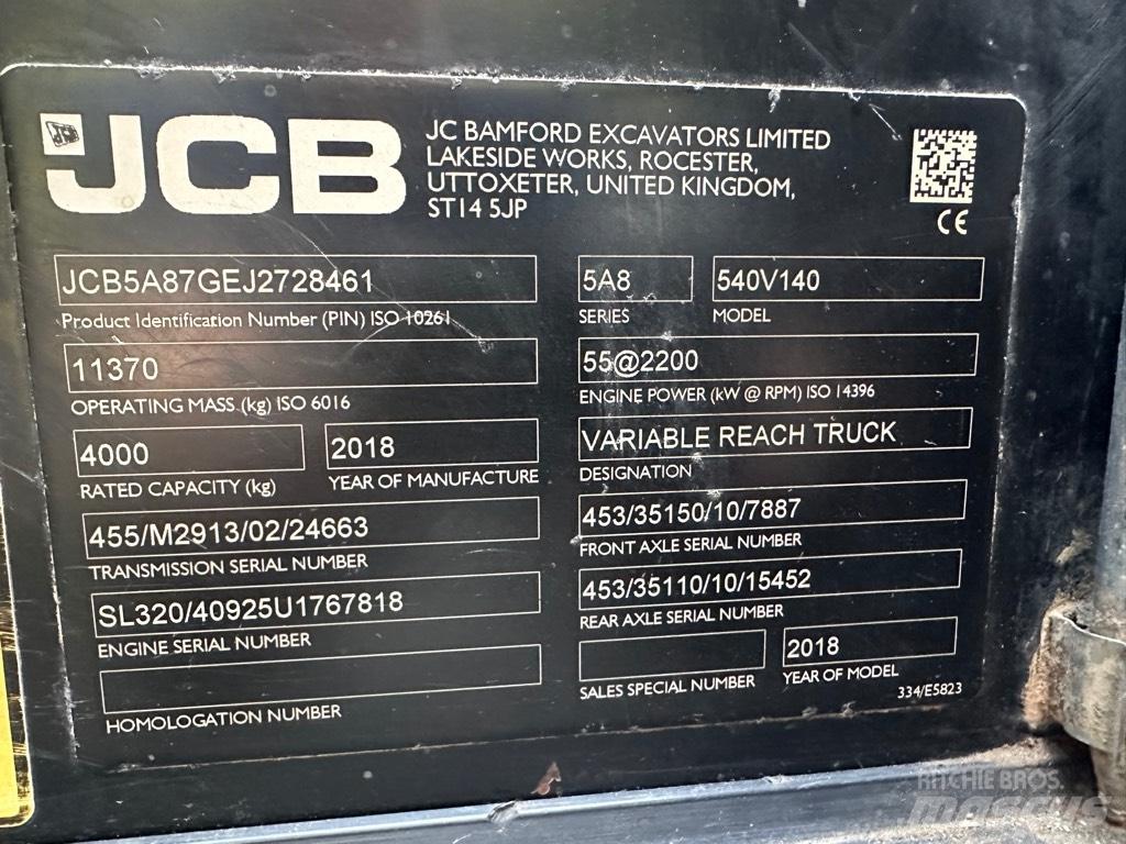 JCB 540-140 Teleskopski viličarji