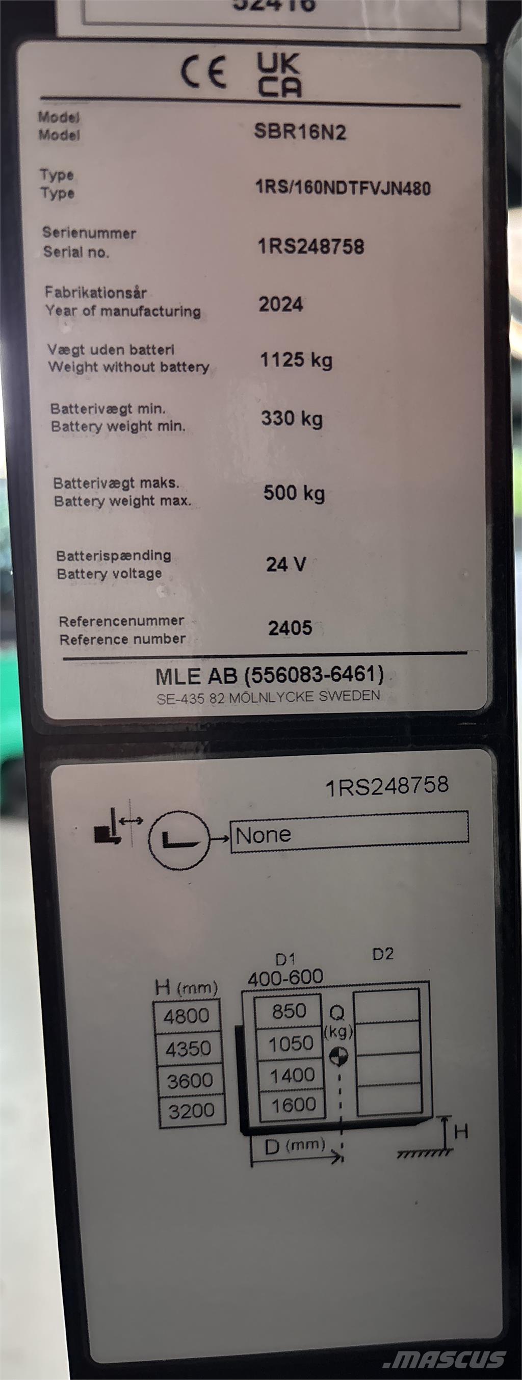 Mitsubishi SBR16N2 Samopogonski ročni viličarji