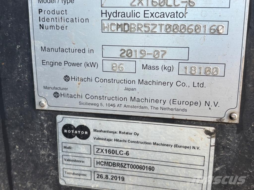 Hitachi ZX 160 LC-6 Bagri goseničarji