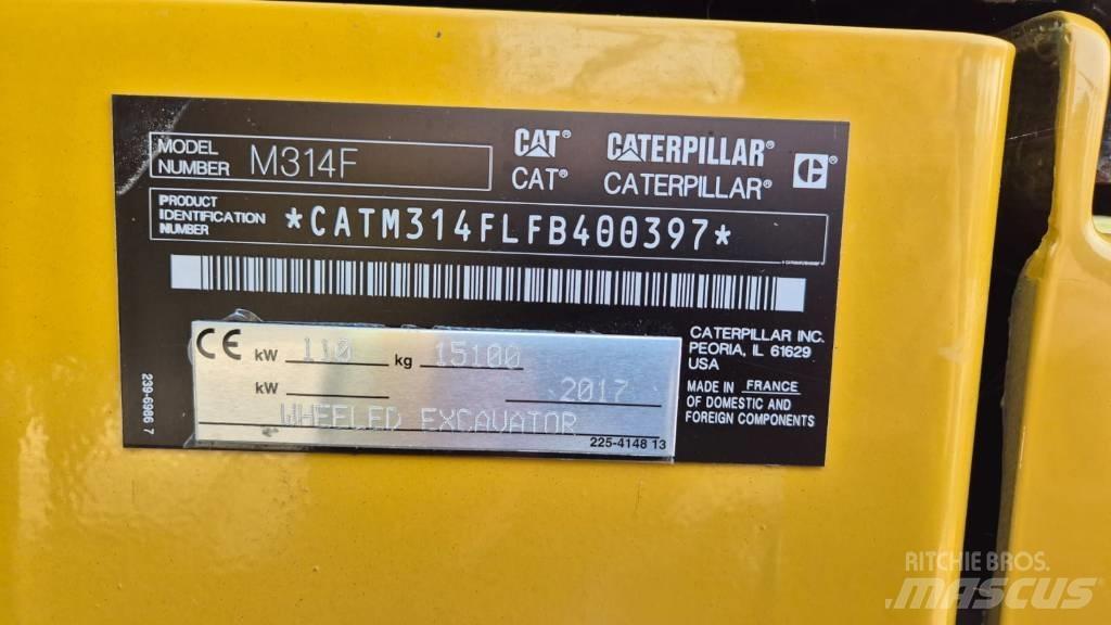 CAT M 314 F Bagri na kolesih