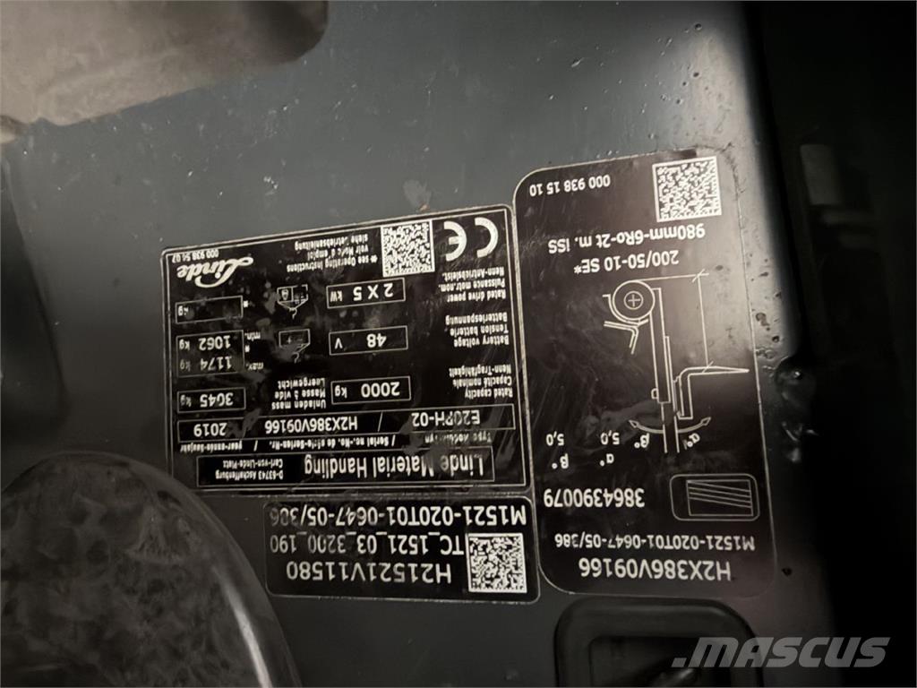 Linde E 20PH-02 Električni viličarji