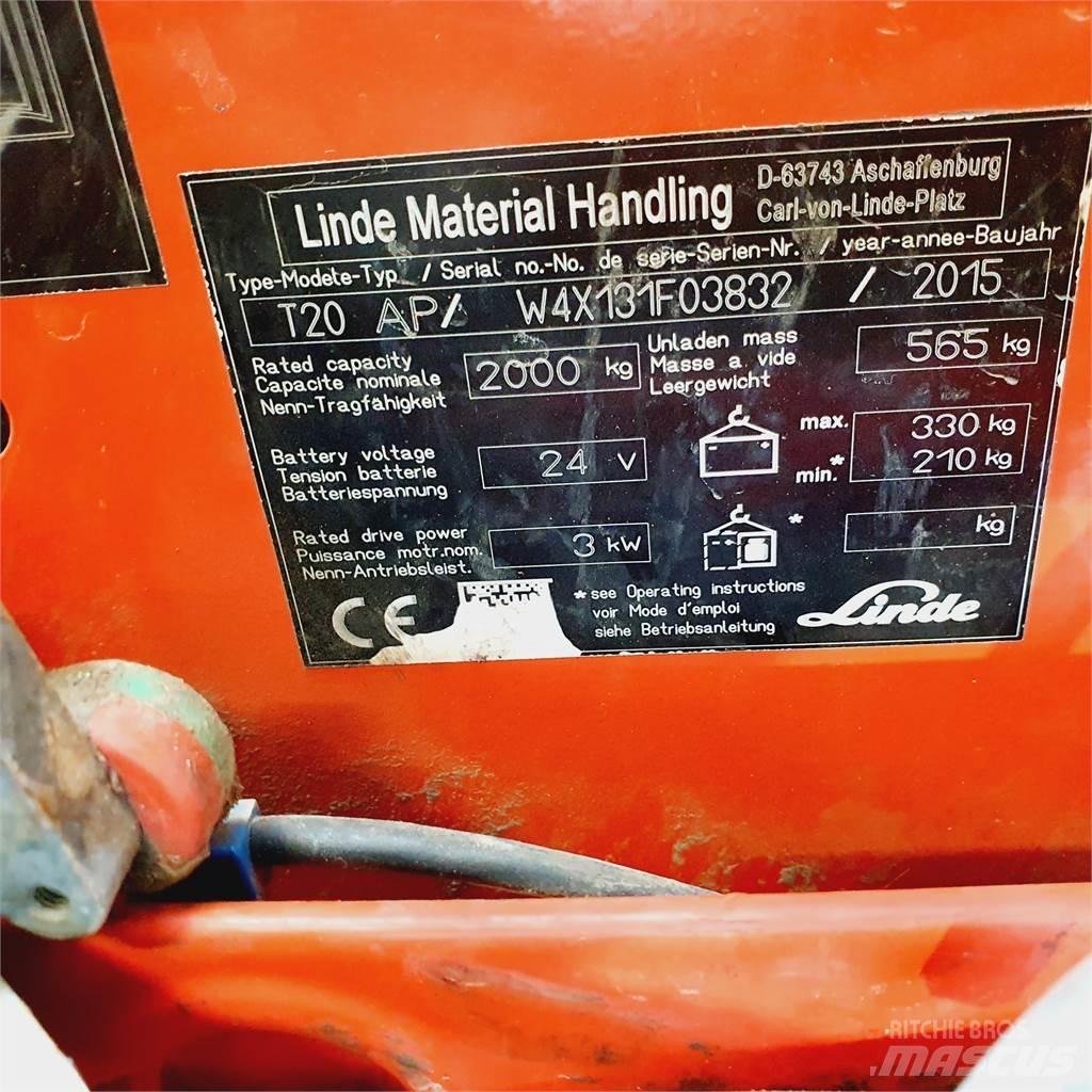 Linde T20AP kurz Električni nizko dvižni viličar