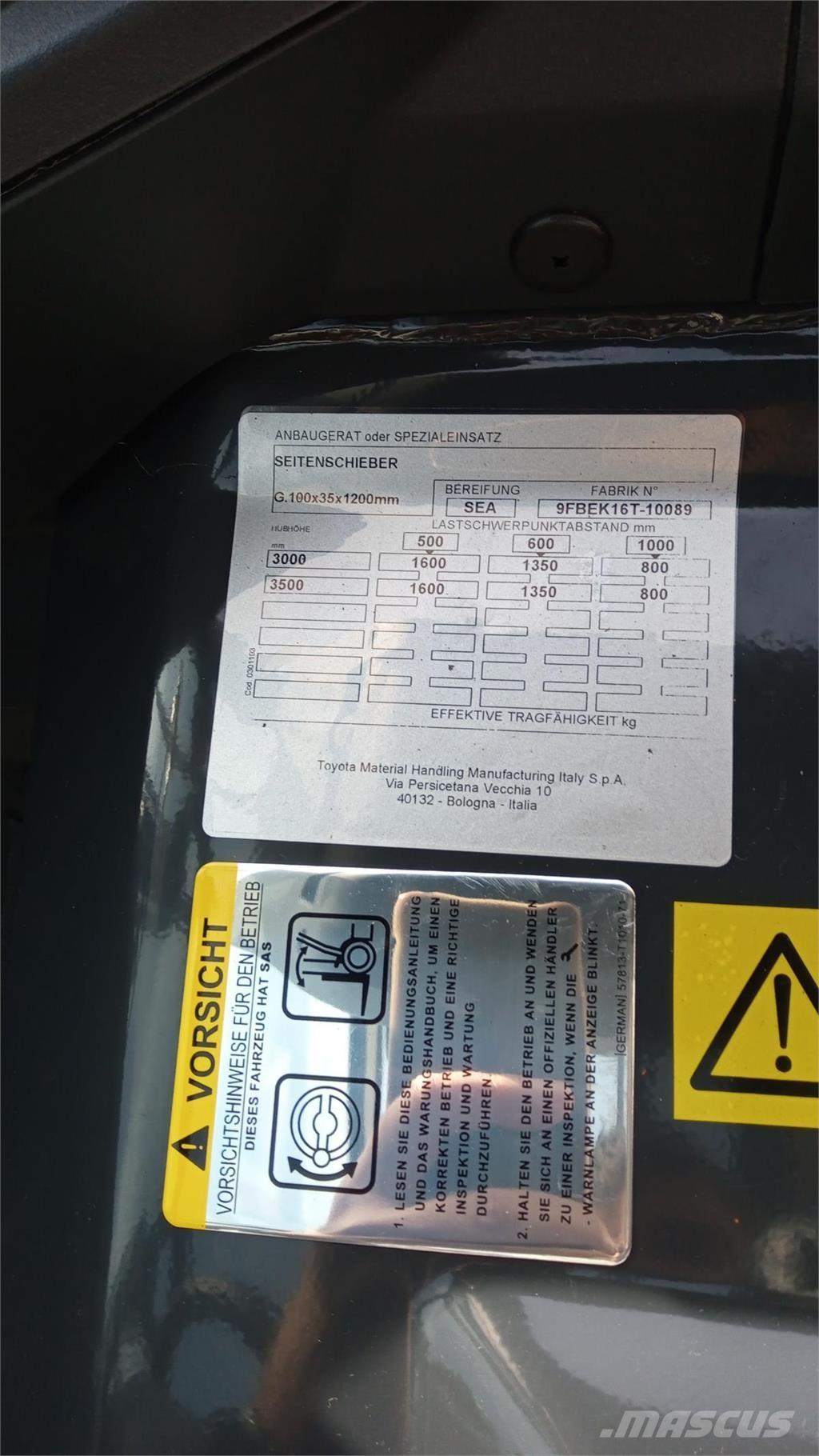 Toyota 9FBMK16T Električni viličarji