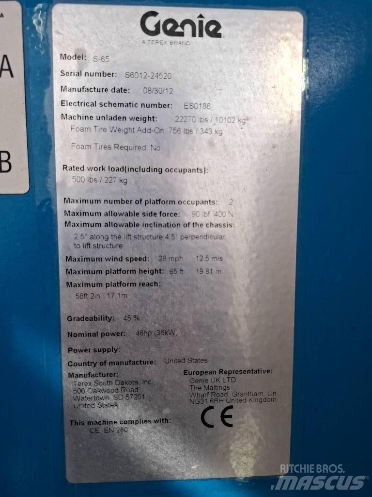 Genie S 65 Teleskopske dvižne ploščadi