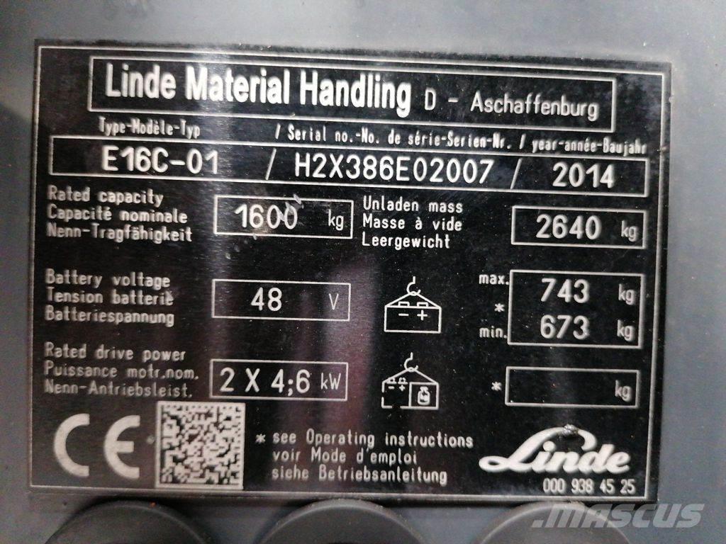 Linde E16C-01 Električni viličarji