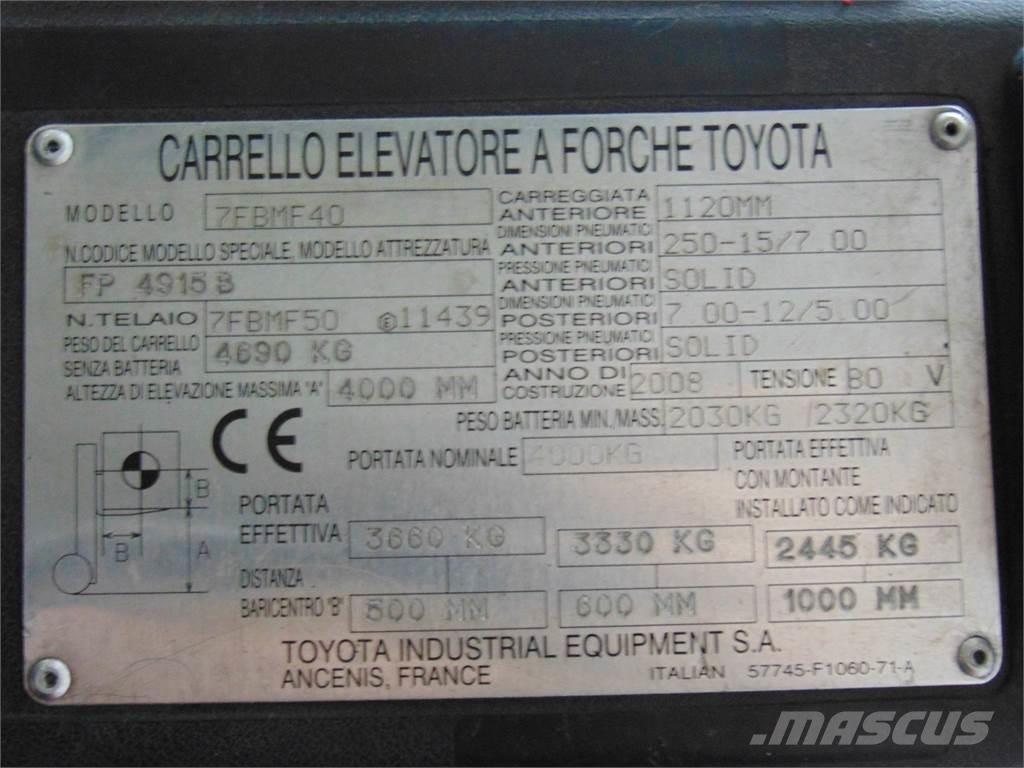 Toyota 7FBMF40 Električni viličarji