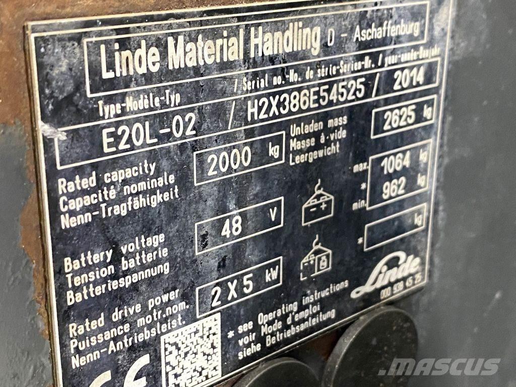Linde E20L-02 Električni viličarji