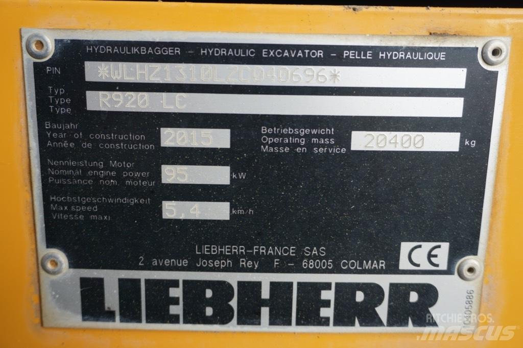 Liebherr R 920 LC Bagri goseničarji