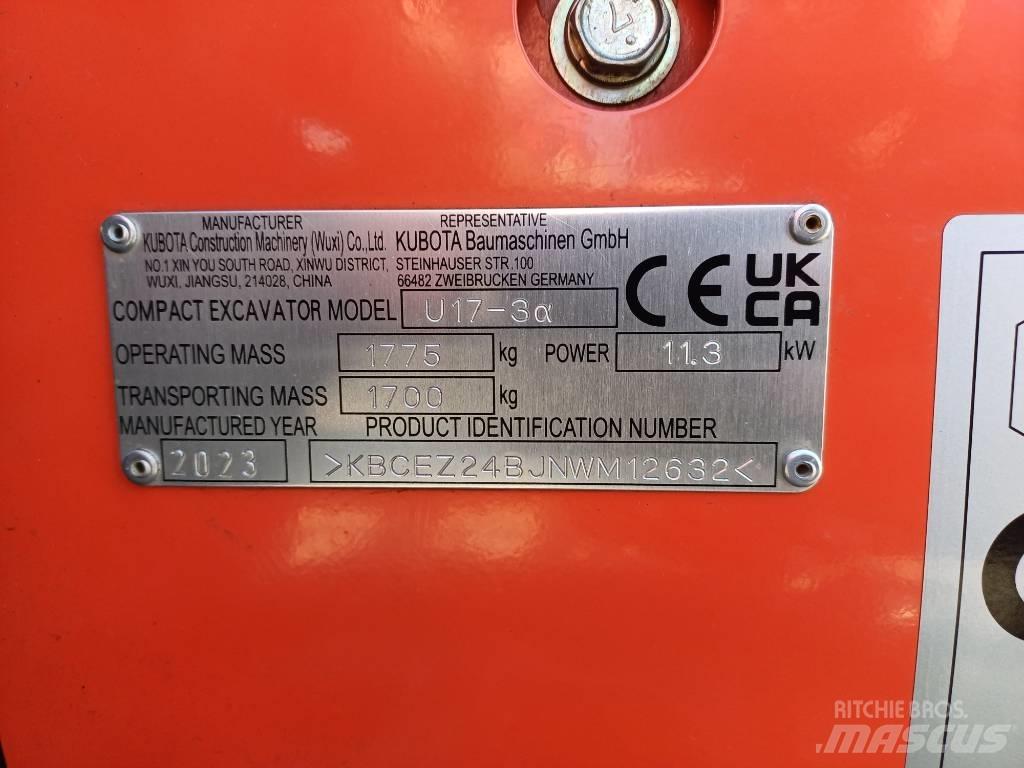 Kubota U 17-3 Mini bagri <7t
