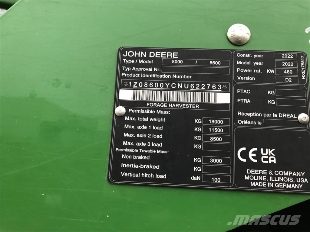 John Deere 8600 Stroji za krmo na lastni pogon