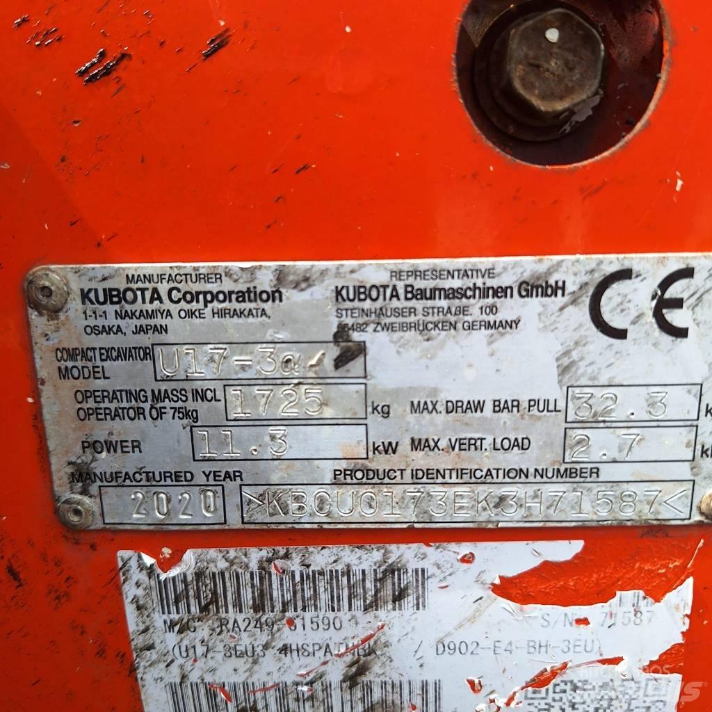 Kubota U 17-3 Mini bagri <7t
