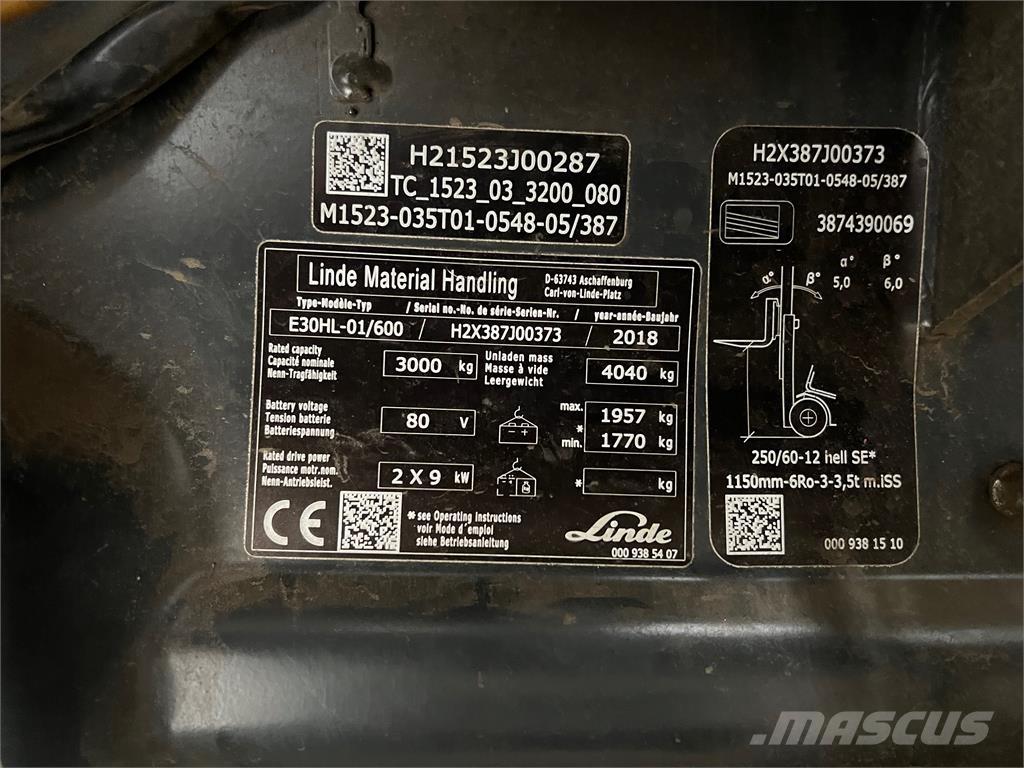 Linde E30/600HL Električni viličarji
