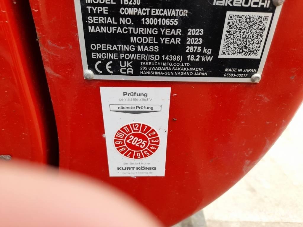 Takeuchi TB 230 Mini bagri <7t