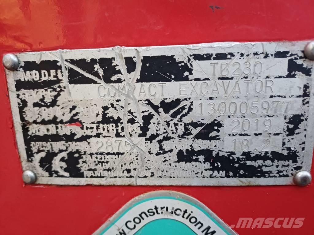 Takeuchi TB 230 Mini bagri <7t