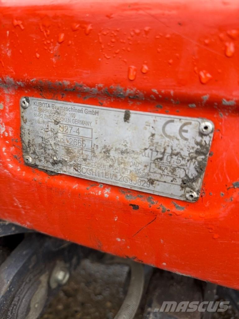 Kubota U 27-4 Mini bagri <7t