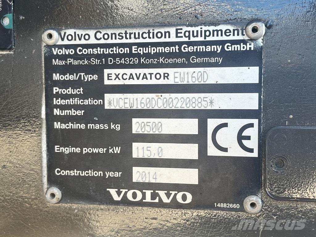 Volvo EW 160 D Bagri na kolesih