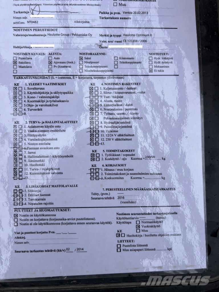 Haulotte Optimum  8 Škarjaste dvižne ploščadi