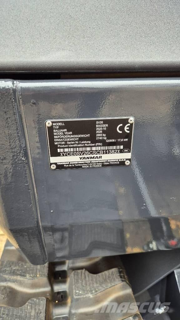 Yanmar SV26 Advance Mini bagri <7t