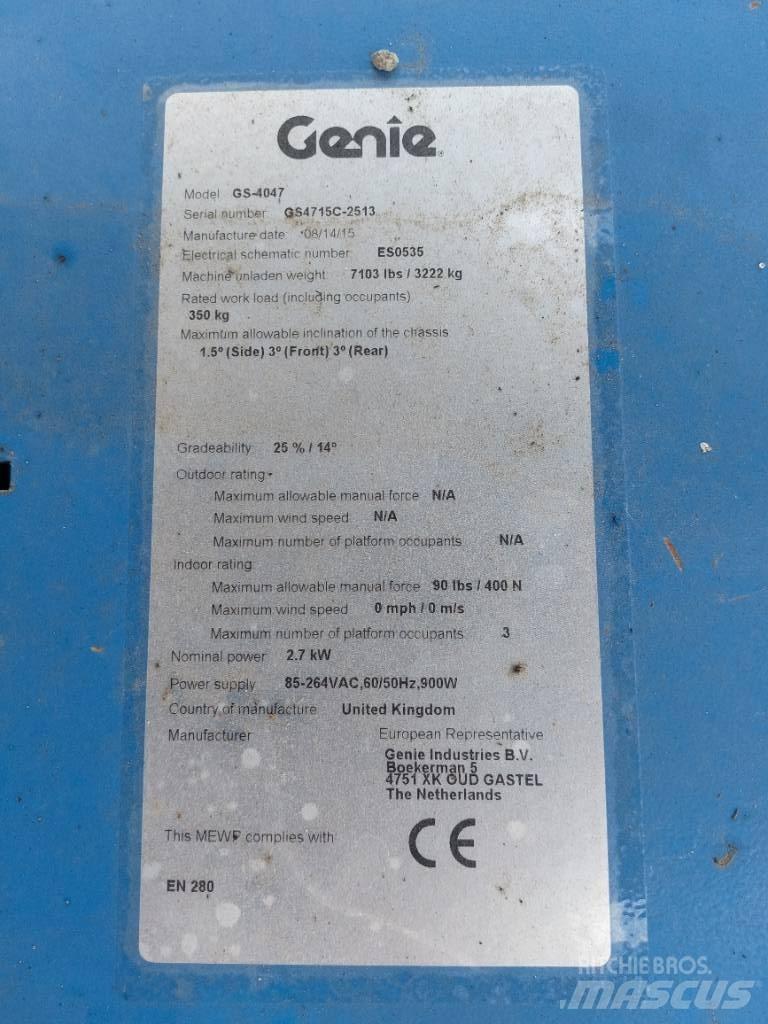 Genie GS4047 Škarjaste dvižne ploščadi