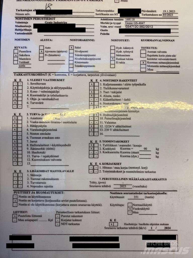 Genie GS 4047 Škarjaste dvižne ploščadi
