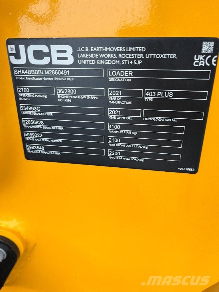 JCB 403 Kolesni nakladalci