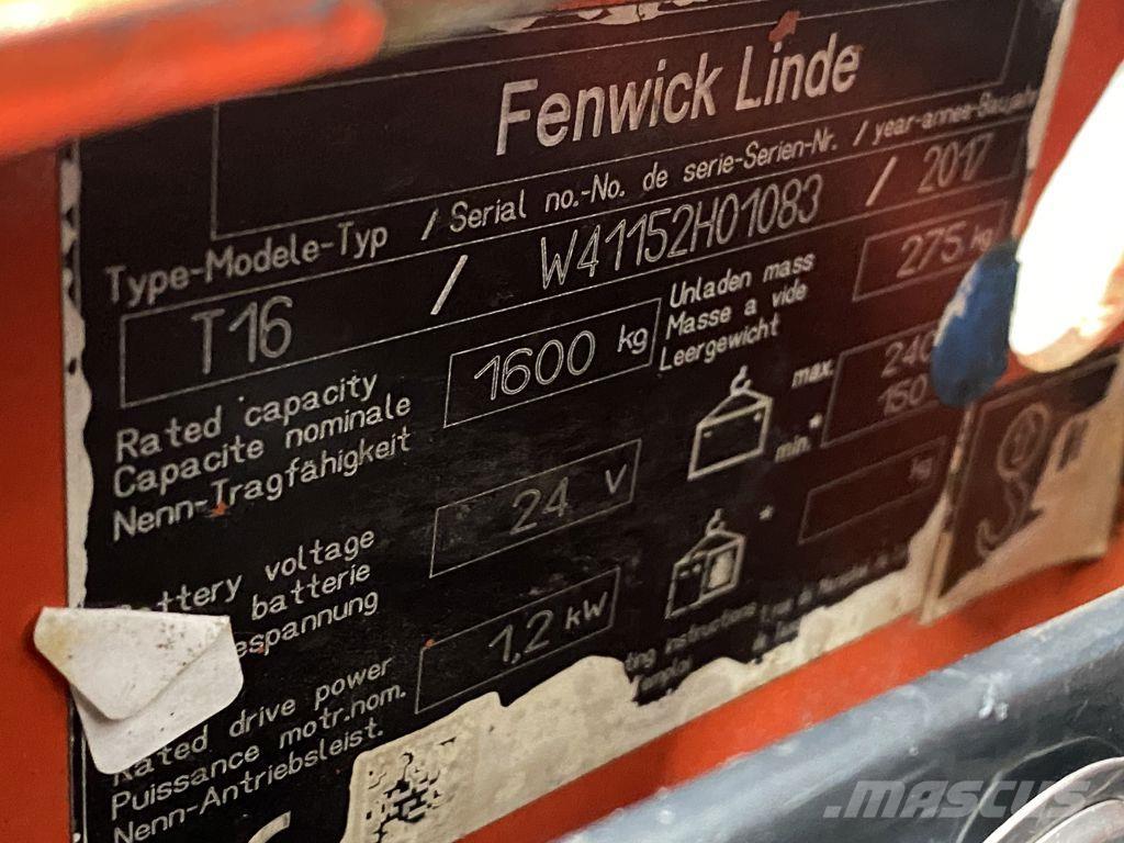 Linde T16 Električni nizko dvižni viličar