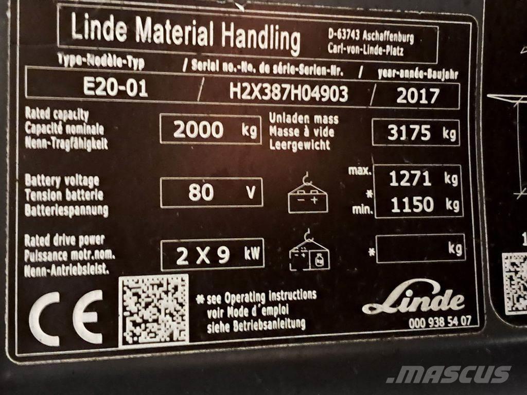 Linde E20-01 Električni viličarji