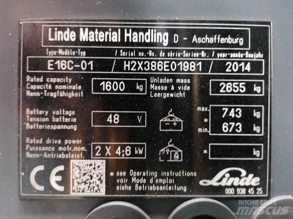Linde E16C-01 Električni viličarji