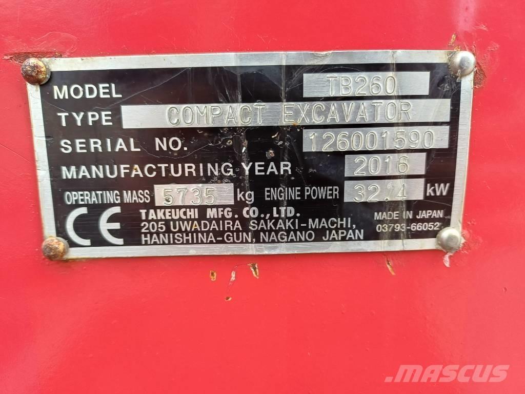 Takeuchi TB260 Mini bagri <7t