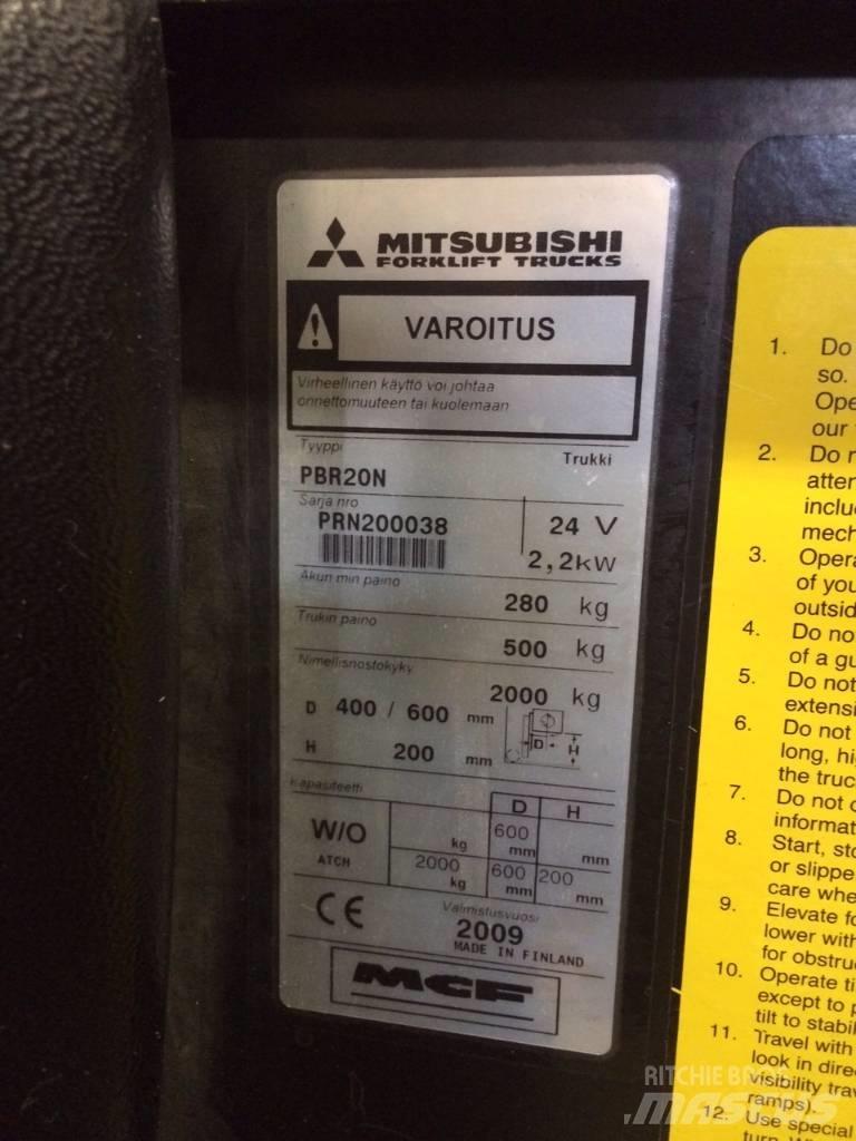 Mitsubishi PBR20N Električni nizko dvižni viličar s stojiščem