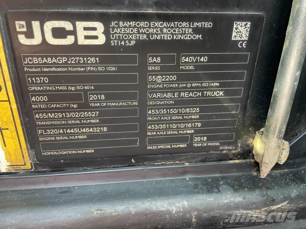 JCB 540-140 Teleskopski viličarji