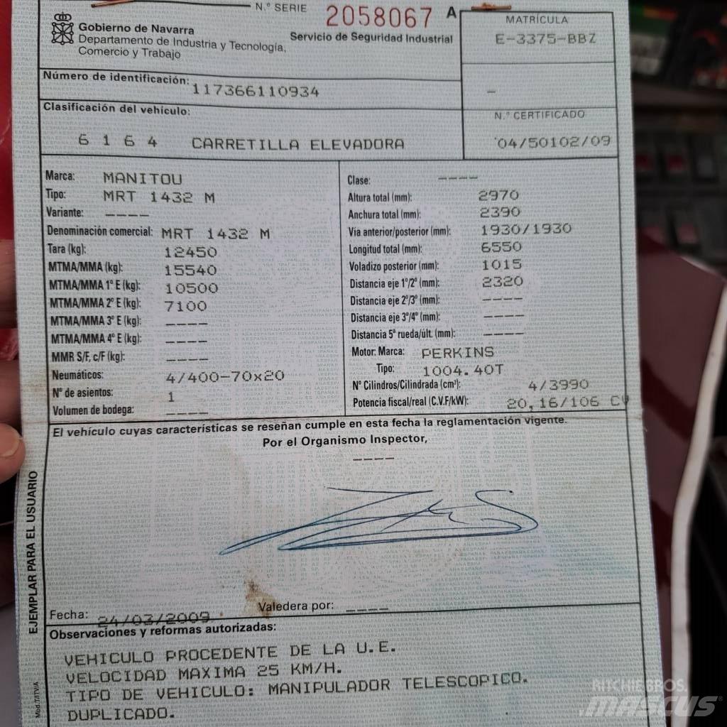 Manitou MRT 1432 Teleskopski viličarji