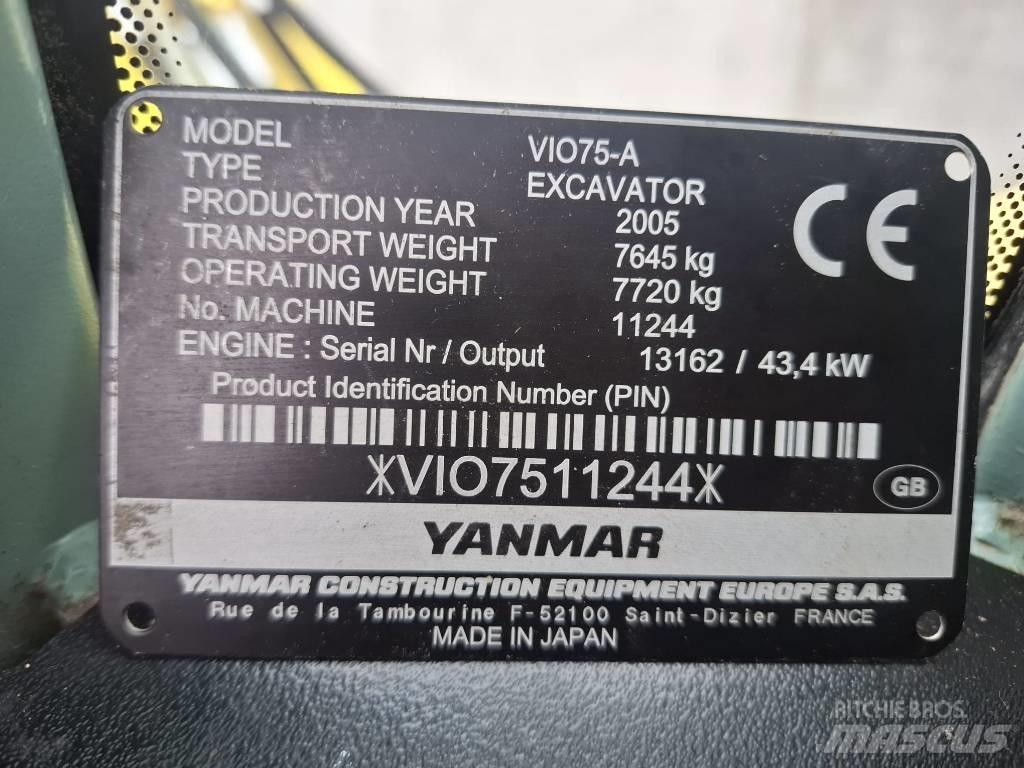 Yanmar Vio 75 A Midi bagri 7t – 12t