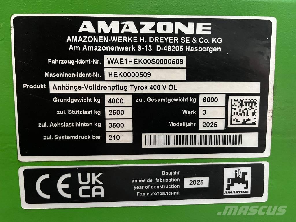 Amazone Tyrok 400 VS Obračalni plugi