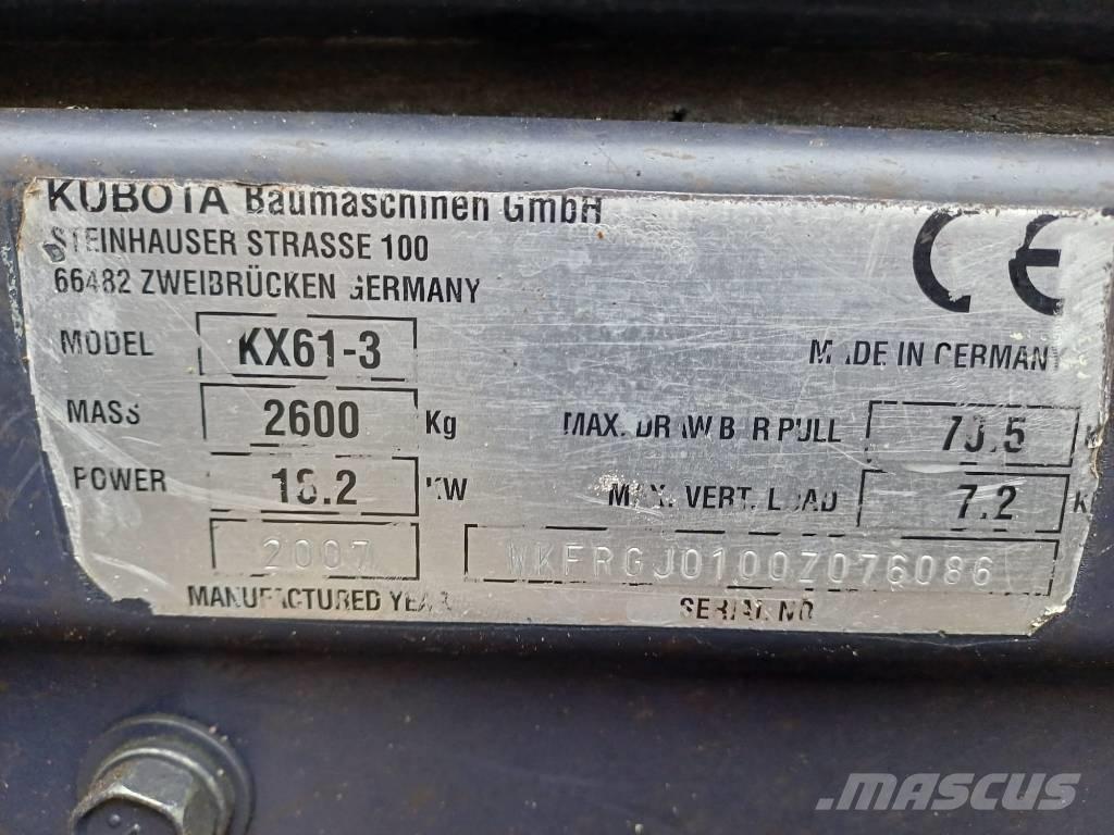 Kubota KX 61-3 Mini bagri <7t