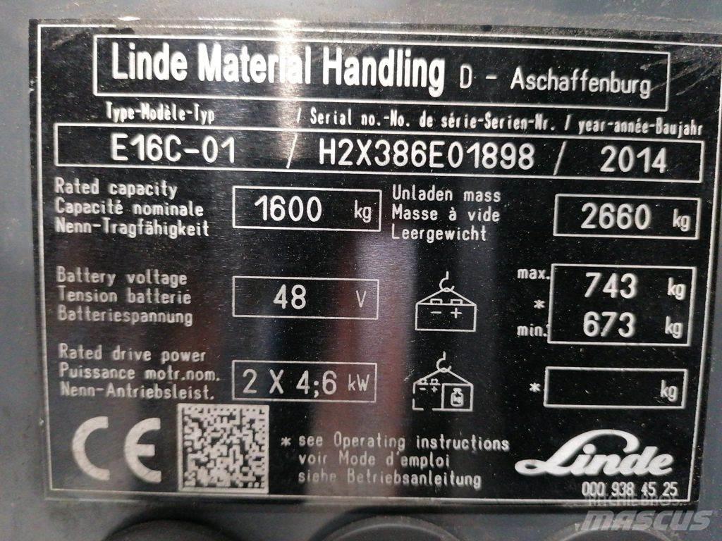 Linde E16C-01 Električni viličarji