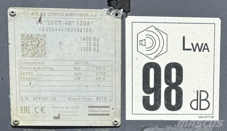 Atlas Copco XATS138 Kompresorji