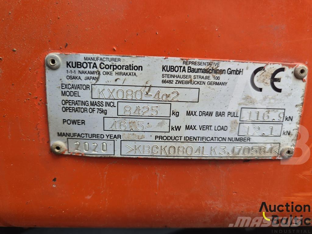 Kubota KX080-4a2 Midi bagri 7t – 12t